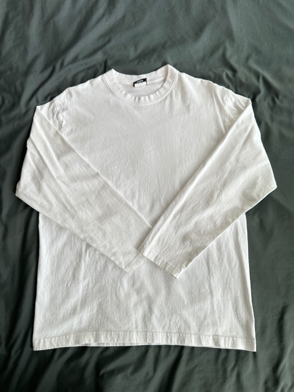 NELY White Cotton Long Sleeve Tee, size M